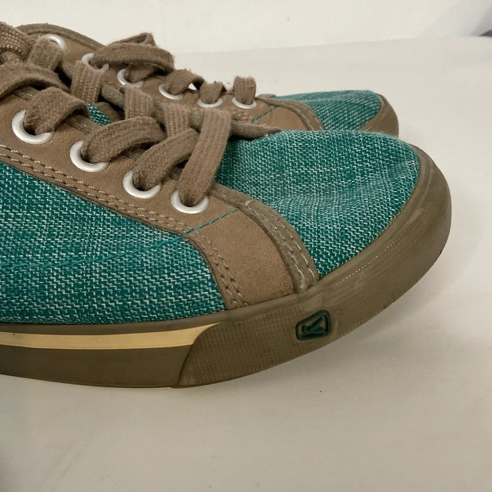 KEEN Arcata Teal & Brown Canvas Lace-Up Sneakers